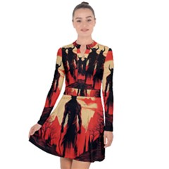 Demon Halloween Long Sleeve Panel Dress by Simbadda