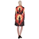 Demon Halloween Long Sleeve Velvet Front Wrap Dress View2