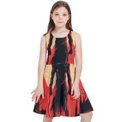 Demon Halloween Kids  Skater Dress by Simbadda