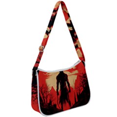 Demon Halloween Zip Up Shoulder Bag by Simbadda