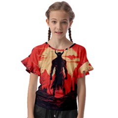 Demon Halloween Kids  Cut Out Flutter Sleeves by Simbadda