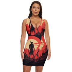 Demon Halloween Draped Bodycon Dress by Simbadda