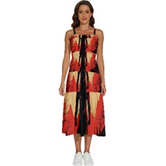 Demon Halloween Sleeveless Shoulder Straps Boho Dress by Simbadda