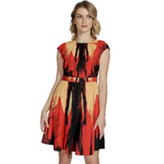 Demon Halloween Cap Sleeve High Waist Dress by Simbadda