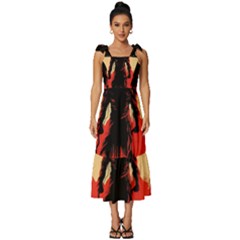 Demon Halloween Tie-strap Tiered Midi Chiffon Dress by Simbadda