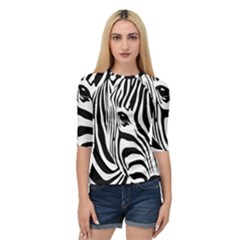 Animal Cute Pattern Art Zebra Quarter Sleeve Raglan Tee