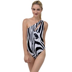 Animal Cute Pattern Art Zebra To One Side Swimsuit by Amaryn4rt