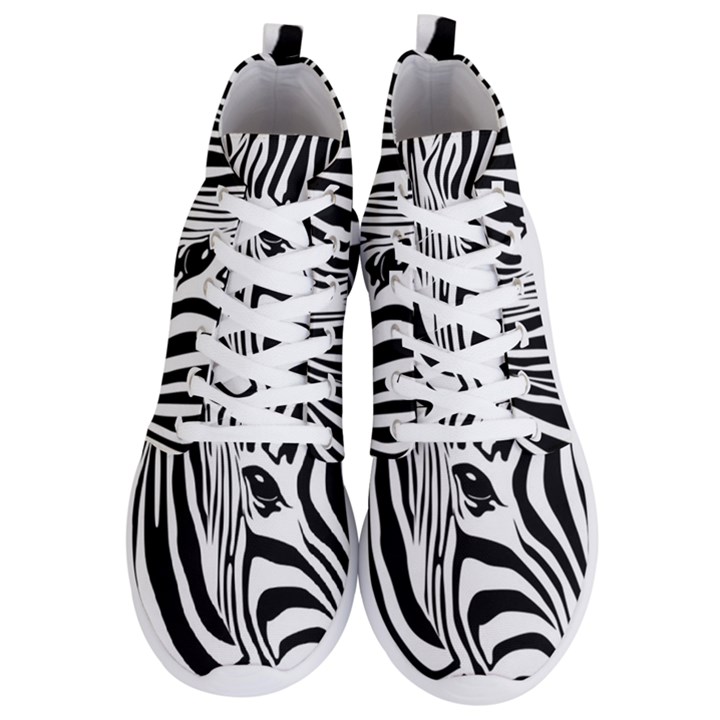 Animal Cute Pattern Art Zebra Men s Lightweight High Top Sneakers