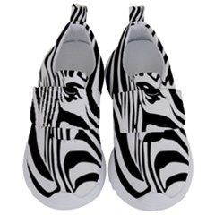 Animal Cute Pattern Art Zebra Kids  Velcro No Lace Shoes