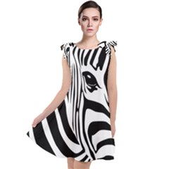 Animal Cute Pattern Art Zebra Tie Up Tunic Dress by Amaryn4rt