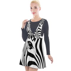 Animal Cute Pattern Art Zebra Plunge Pinafore Velour Dress by Amaryn4rt