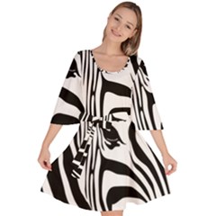 Animal Cute Pattern Art Zebra Velour Kimono Dress by Amaryn4rt