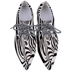 Animal Cute Pattern Art Zebra Pointed Oxford Shoes by Amaryn4rt