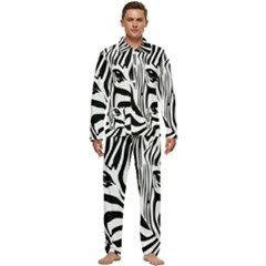 Animal Cute Pattern Art Zebra Men s Long Sleeve Velvet Pocket Pajamas Set by Amaryn4rt