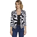 Animal Cute Pattern Art Zebra Women s Casual 3/4 Sleeve Spring Jacket View1