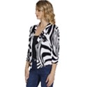 Animal Cute Pattern Art Zebra Women s Casual 3/4 Sleeve Spring Jacket View2