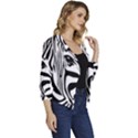 Animal Cute Pattern Art Zebra Women s Casual 3/4 Sleeve Spring Jacket View3