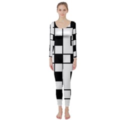 Black And White Pattern Long Sleeve Catsuit by Amaryn4rt