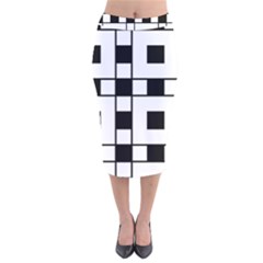 Black And White Pattern Velvet Midi Pencil Skirt by Amaryn4rt