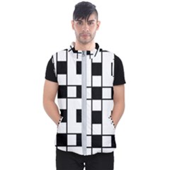 Black And White Pattern Men s Puffer Vest