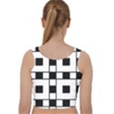 Black And White Pattern Velvet Racer Back Crop Top View2