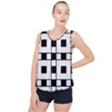 Black And White Pattern Bubble Hem Chiffon Tank Top View1