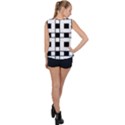 Black And White Pattern Bubble Hem Chiffon Tank Top View2