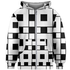 Black And White Pattern Kids  Zipper Hoodie Without Drawstring