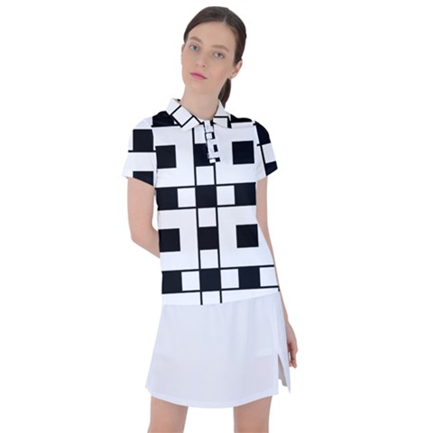 Black And White Pattern Women s Polo Tee by Amaryn4rt