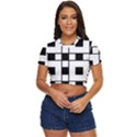 Black And White Pattern Side Button Cropped Tee View1