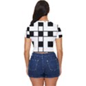 Black And White Pattern Side Button Cropped Tee View4