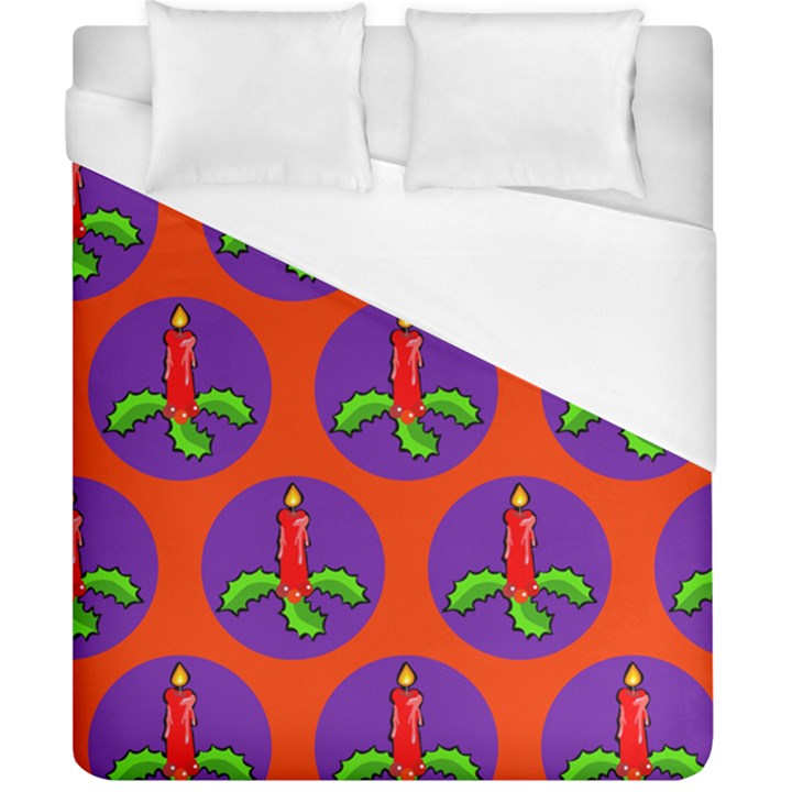 Christmas Candles Seamless Pattern Duvet Cover (California King Size)