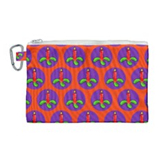 Christmas Candles Seamless Pattern Canvas Cosmetic Bag (large) by Amaryn4rt