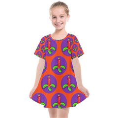 Christmas Candles Seamless Pattern Kids  Smock Dress by Amaryn4rt