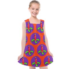 Christmas Candles Seamless Pattern Kids  Cross Back Dress by Amaryn4rt