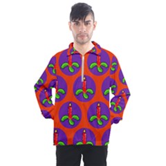 Christmas Candles Seamless Pattern Men s Half Zip Pullover by Amaryn4rt