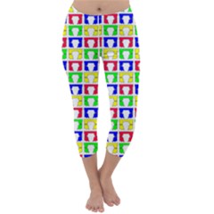 Colorful Curtains Seamless Pattern Capri Winter Leggings  by Amaryn4rt