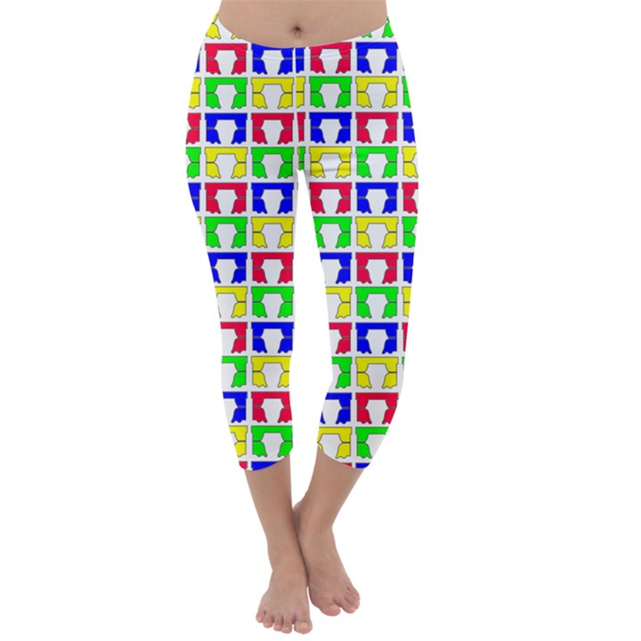 Colorful Curtains Seamless Pattern Capri Winter Leggings 