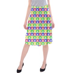 Colorful Curtains Seamless Pattern Midi Beach Skirt by Amaryn4rt