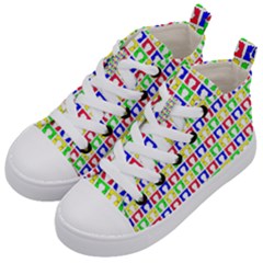 Colorful Curtains Seamless Pattern Kids  Mid-top Canvas Sneakers by Amaryn4rt