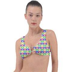 Colorful Curtains Seamless Pattern Ring Detail Bikini Top by Amaryn4rt