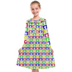 Colorful Curtains Seamless Pattern Kids  Midi Sailor Dress