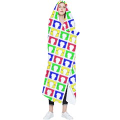 Colorful Curtains Seamless Pattern Wearable Blanket by Amaryn4rt