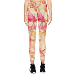 Monotype Art Pattern Leaves Colored Autumn Pocket Leggings  by Amaryn4rt