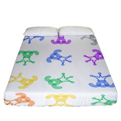 Rainbow Clown Pattern Fitted Sheet (queen Size) by Amaryn4rt