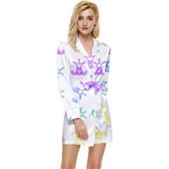 Rainbow Clown Pattern Long Sleeve Satin Robe by Amaryn4rt