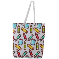 Seamless Pixel Art Pattern Full Print Rope Handle Tote (large) by Amaryn4rt