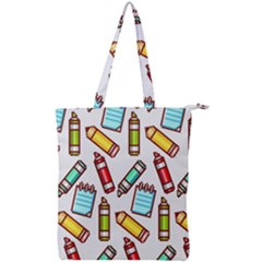 Seamless Pixel Art Pattern Double Zip Up Tote Bag by Amaryn4rt