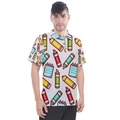 Seamless Pixel Art Pattern Men s Polo Tee by Amaryn4rt