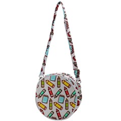 Seamless Pixel Art Pattern Crossbody Circle Bag by Amaryn4rt